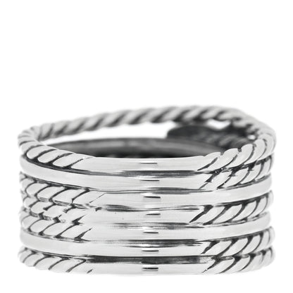 David Yurman Sterling Silver Diamond Double X Crossover Ring 55 7.25 3 of 4