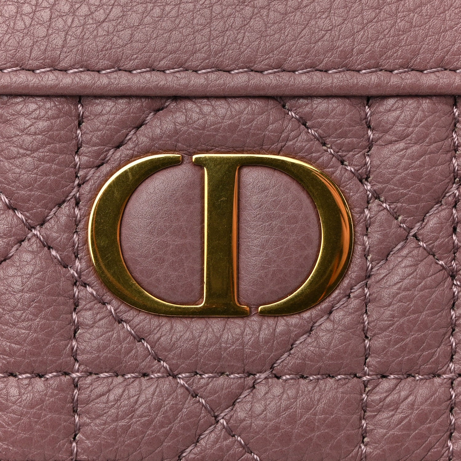 Christian Dior Calfskin Cannage Caro Zipped Pouch With Chain Peony Pink 11 of 12