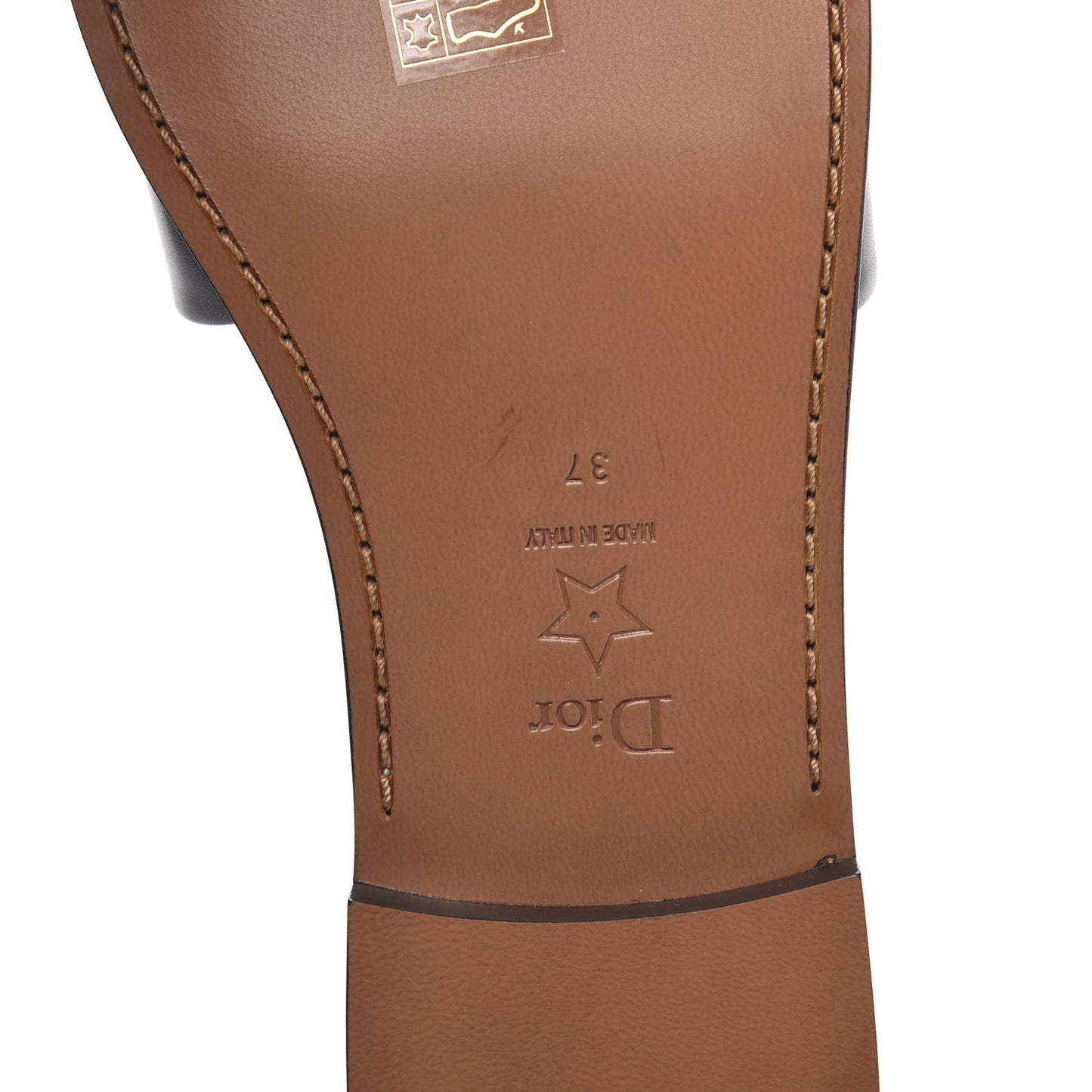 Calfskin Dio(r)evolution 10mm Slide Sandals 37 Black