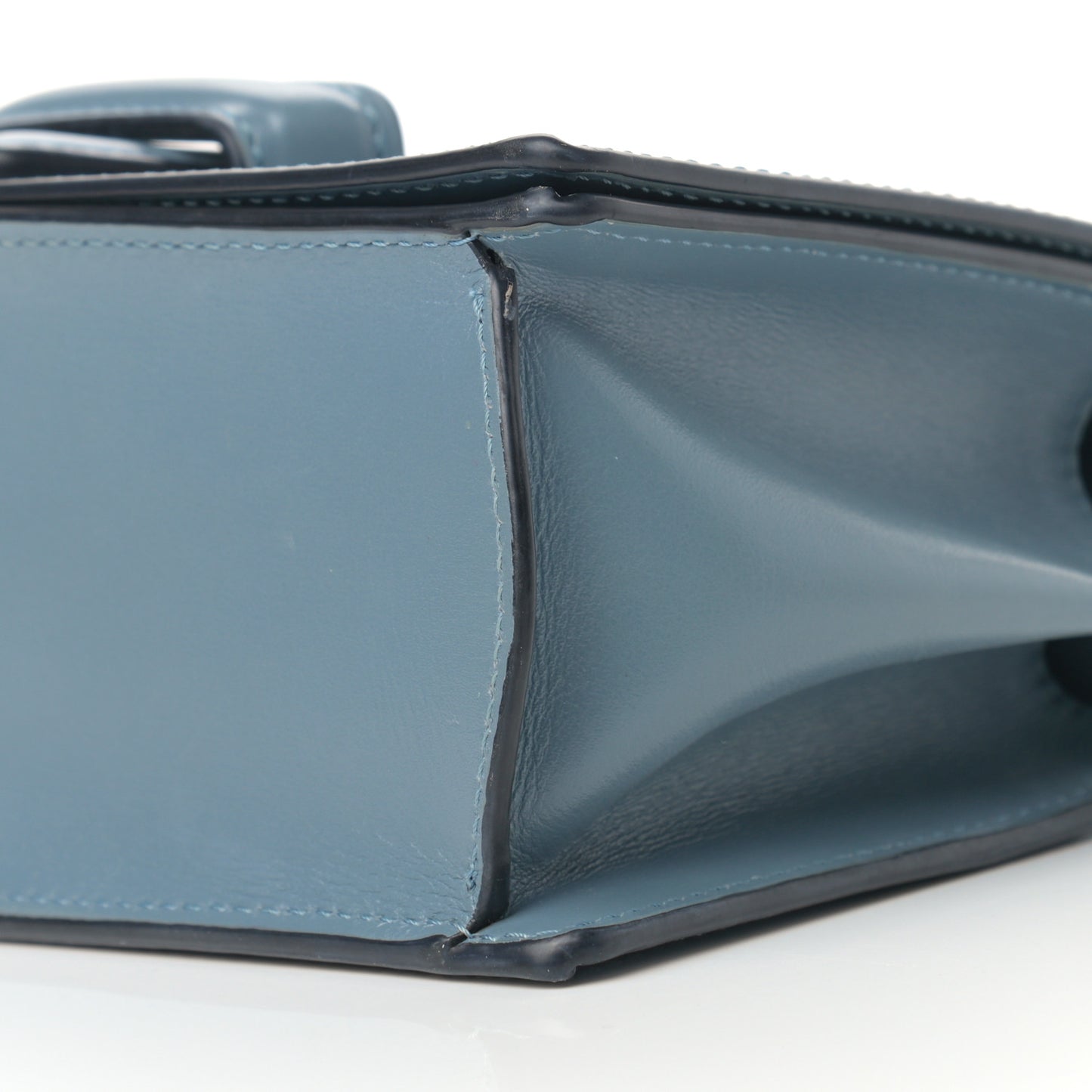 Calfskin Medium Barcelona Shoulder Bag Stone Blue