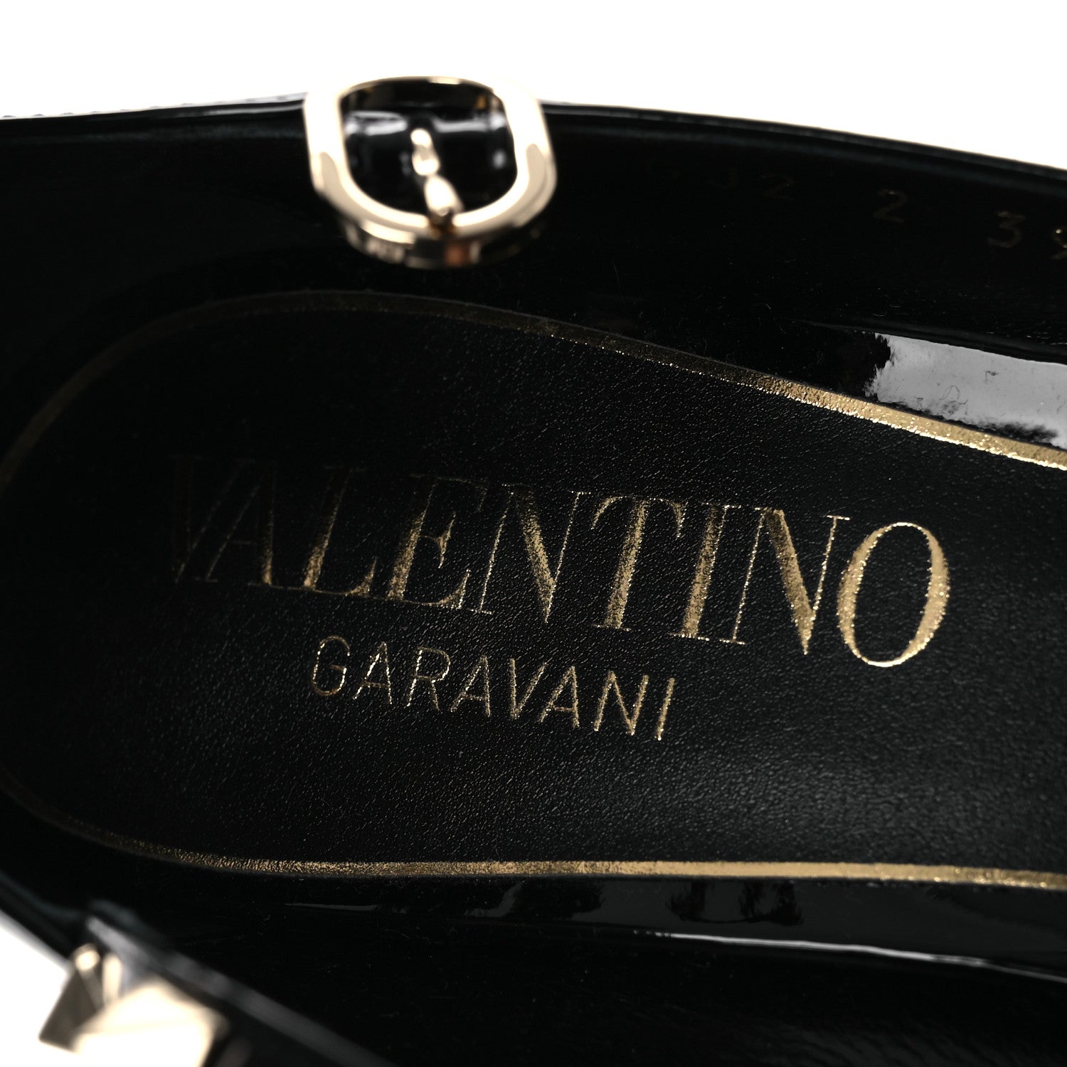 Valentino Garavani Patent Rockstud Ankle Strap Mary Jane Pumps 39 Black 9 of 11