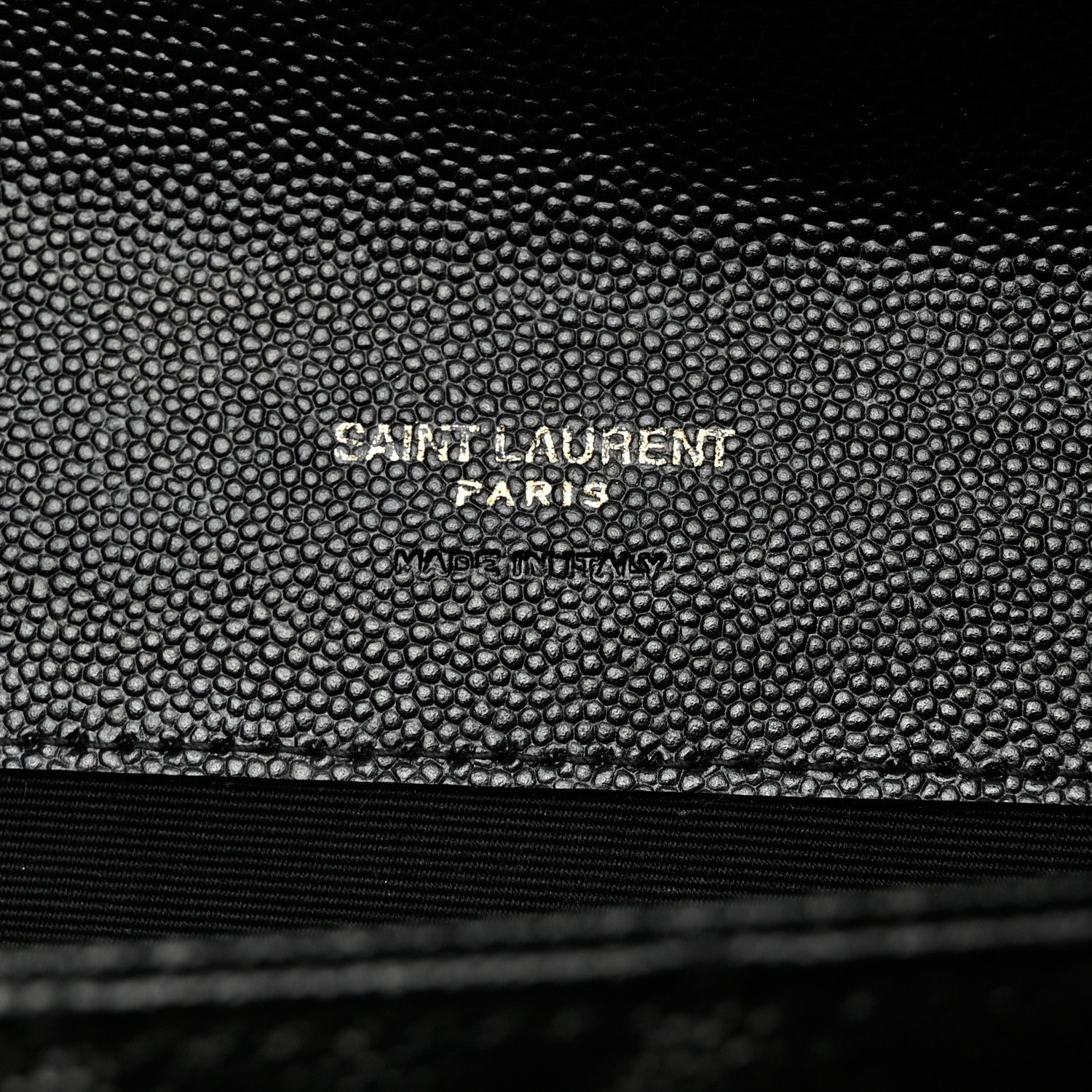 Saint Laurent Grain De Poudre Textured Mixed Matelasse Triquilt Monogram Clutch Black 6 of 8