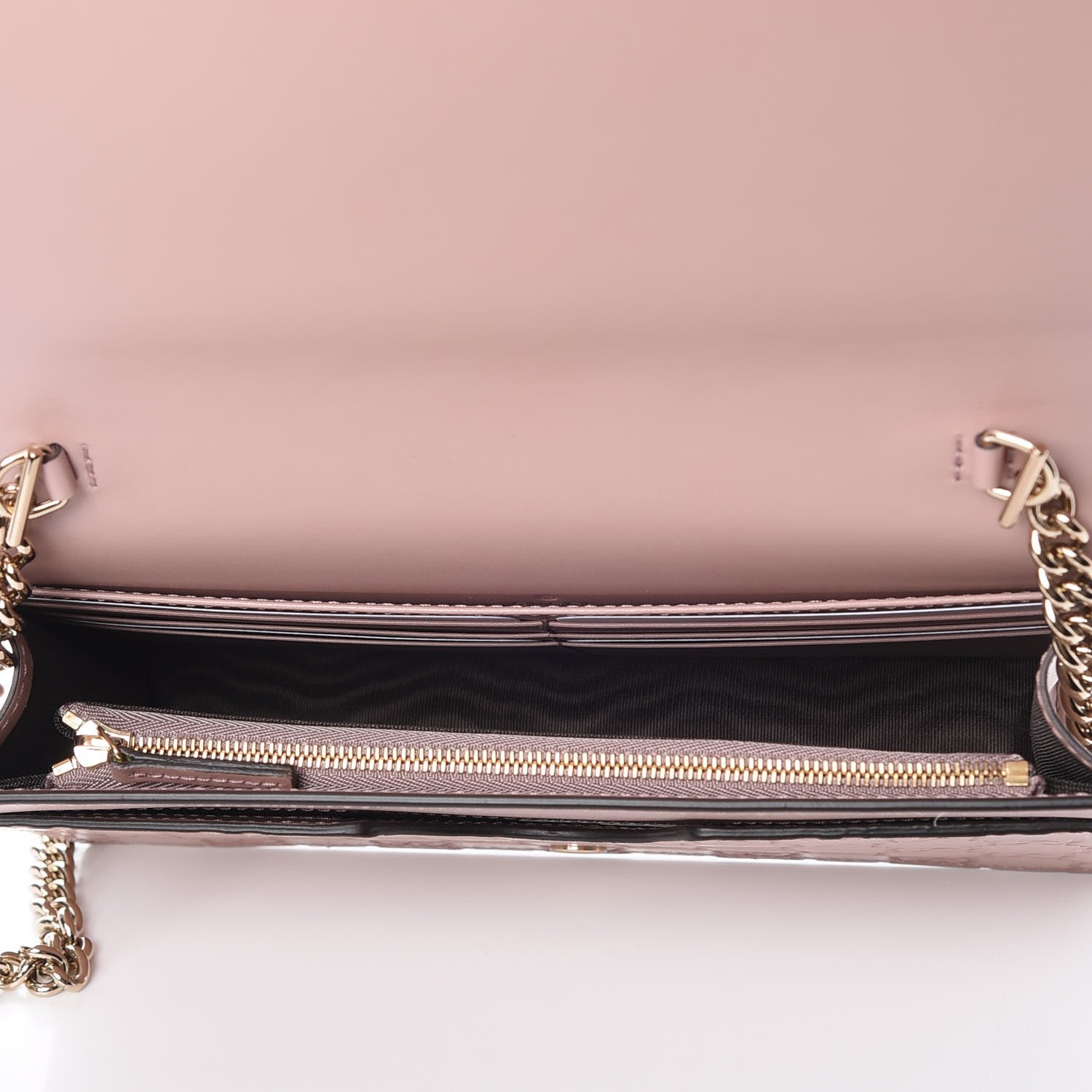 Gucci Guccissima Signature Bowy Chain Wallet Dark Cipria 5 of 7