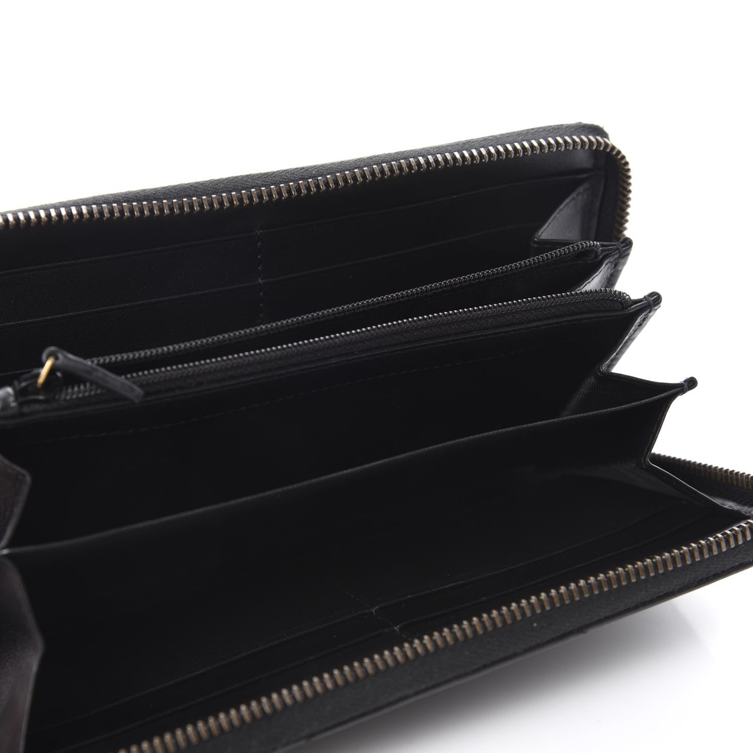 Gucci Calfskin Matelasse GG Marmont Zip Around Wallet Black 5 of 8