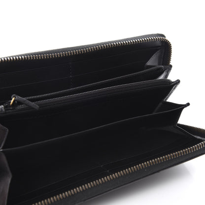 Gucci Calfskin Matelasse GG Marmont Zip Around Wallet Black 5 of 8