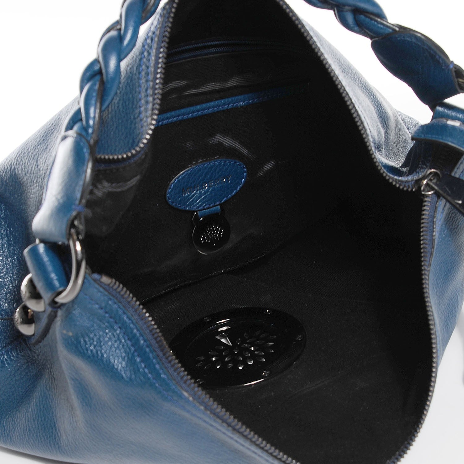 Mulberry Spongy Pebbled Calfskin Medium Daria Hobo Petrol 5 of 7