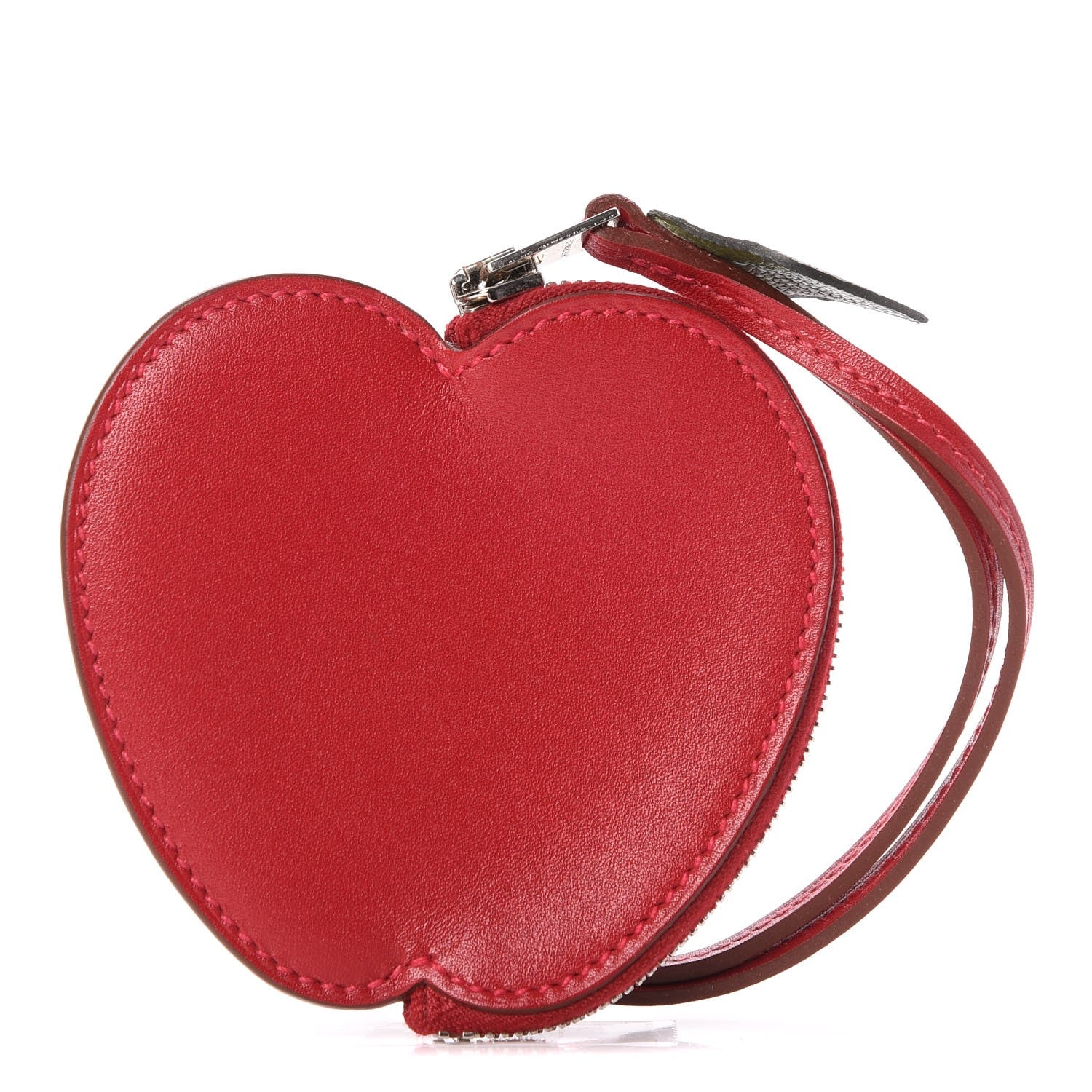 Hermes Tadelakt Tutti Frutti Pomme Coin Purse Wristlet Rouge Vif 1 of 9