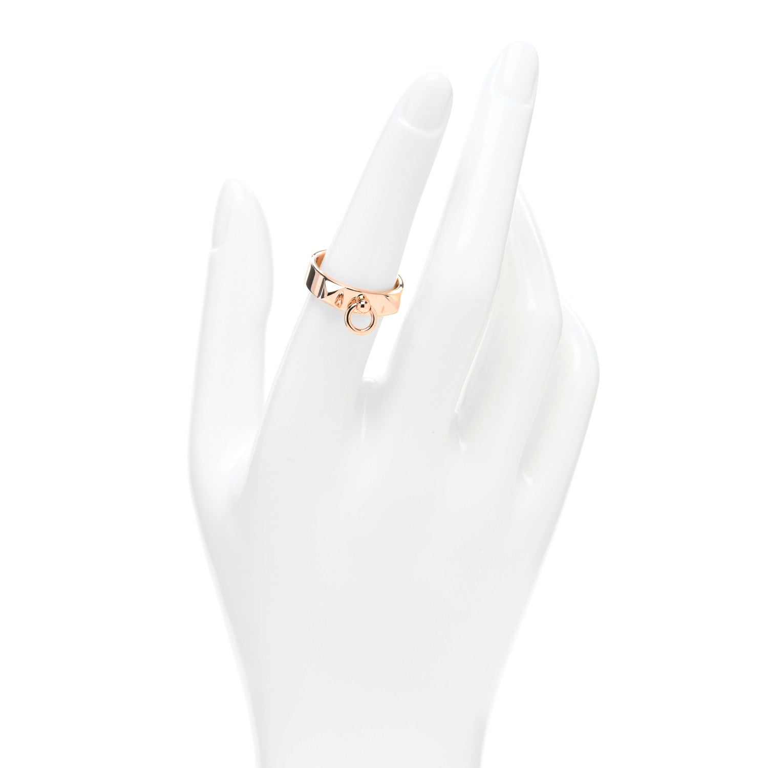 Hermes 18K Rose Gold PM Collier De Chien Ring 54 7 2 of 4
