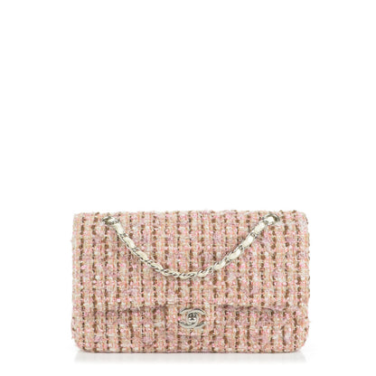 Chanel Tweed Quilted Medium Double Flap Pink Gold 1 of 7