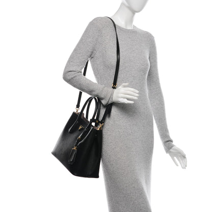 Prada Saffiano Cuir Medium Double Bag Black Mughetto 2 of 6