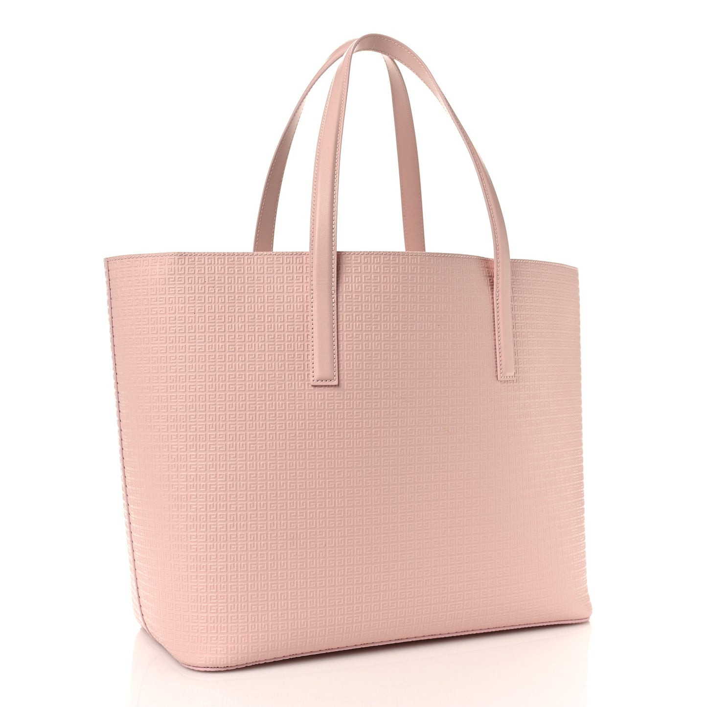 Calfskin Logo Embossed Wing Shopper Tote Blush Pink