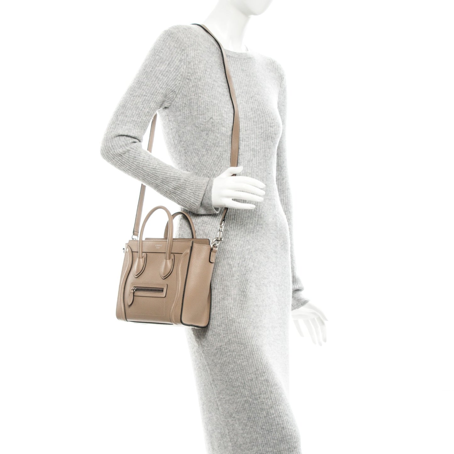 Drummed Calfskin Nano Luggage Dune