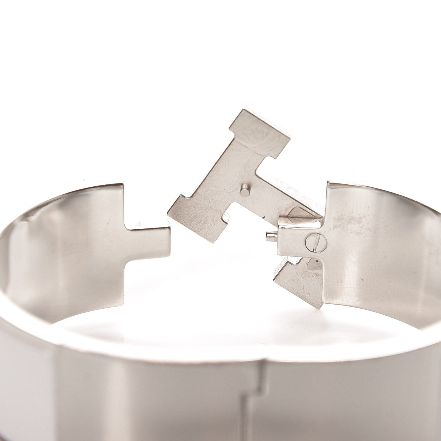 Hermes Enamel Wide Clic Clac H Bracelet GM White 4 of 5