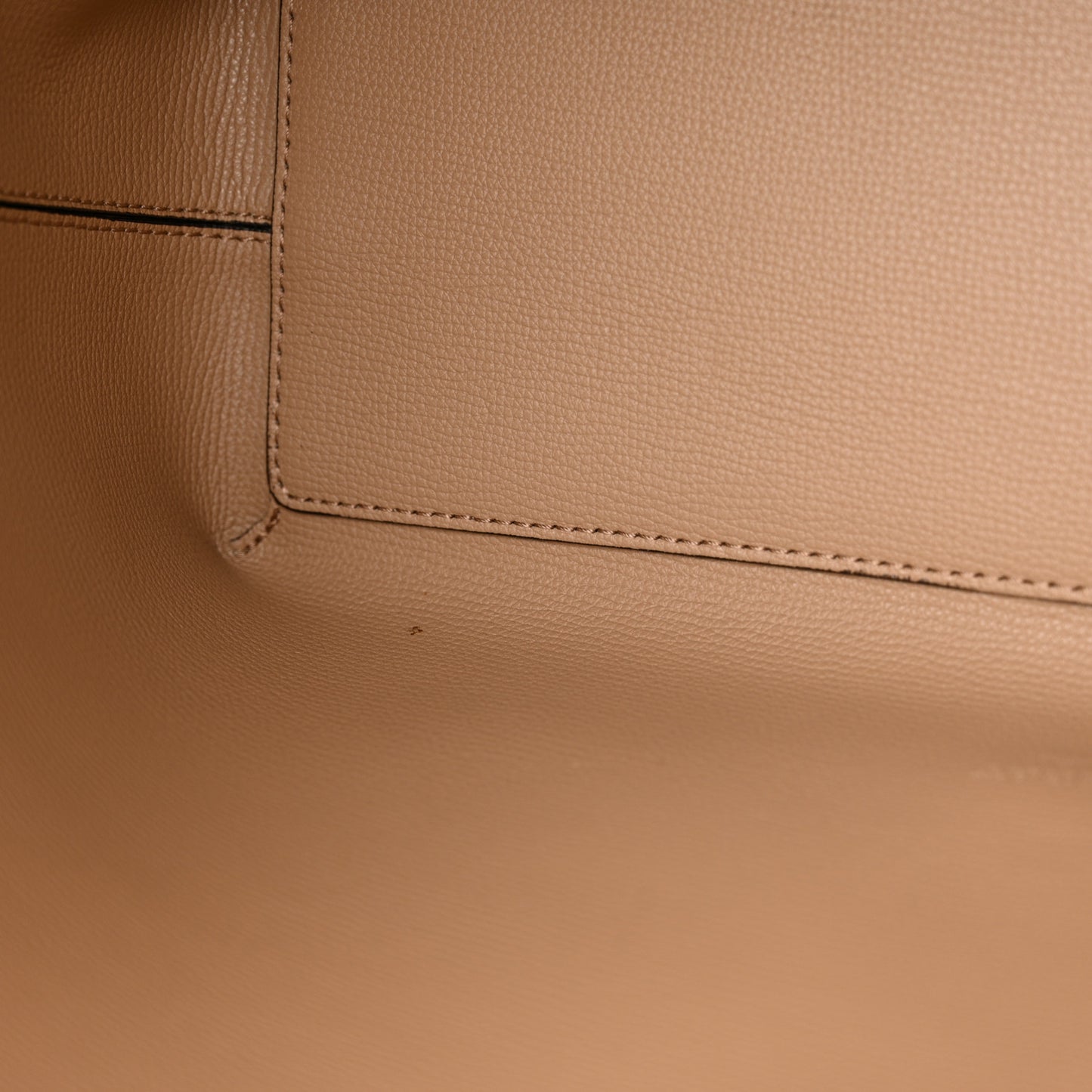 Grainy Calfskin Haymarket Check Medium Reversible Tote Camel
