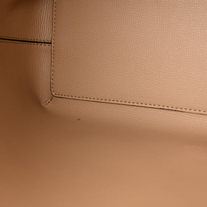 Burberry Grainy Calfskin Haymarket Check Medium Reversible Tote Camel 19 of 20