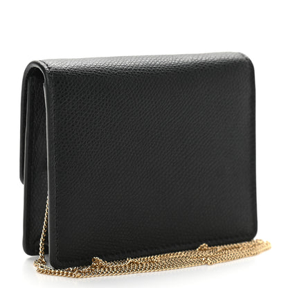 Fendi Vitello Cruise F is Fendi Geometric Flap Wallet on Chain Black 2 of 9