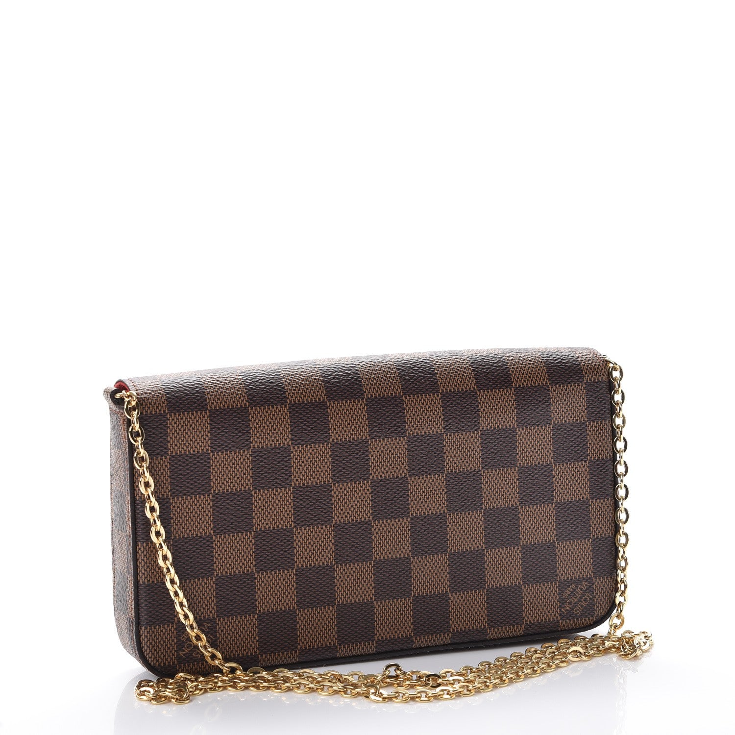 Louis Vuitton Damier Ebene Pochette Felicie Chain Wallet 3 of 11