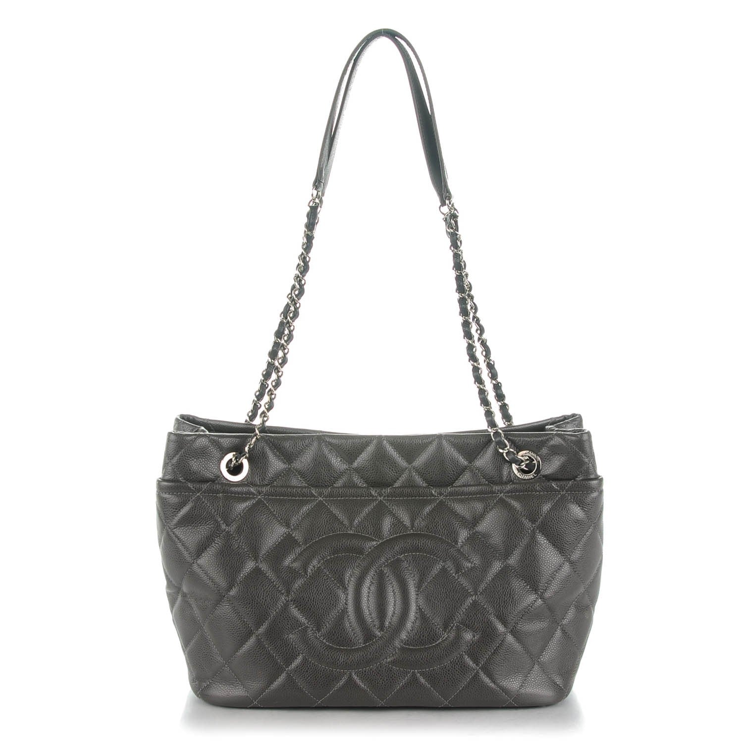 Chanel Caviar Quilted Timeless CC Soft Tote Dark Grey 1 of 7