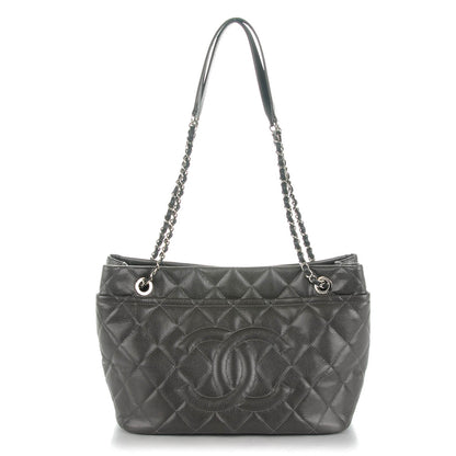 Chanel Caviar Quilted Timeless CC Soft Tote Dark Grey 1 of 7