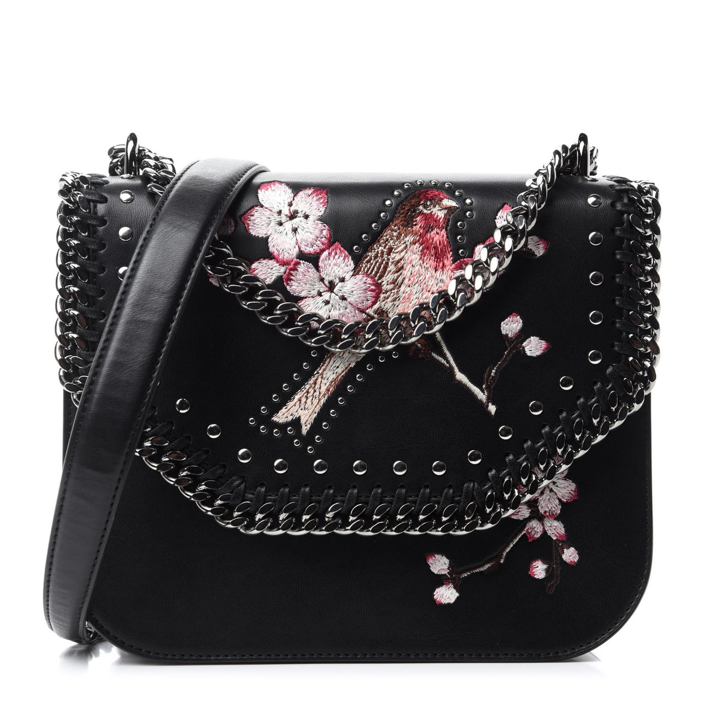 Eco Alter Nappa Medium Falabella Box Bird Shoulder Bag Black