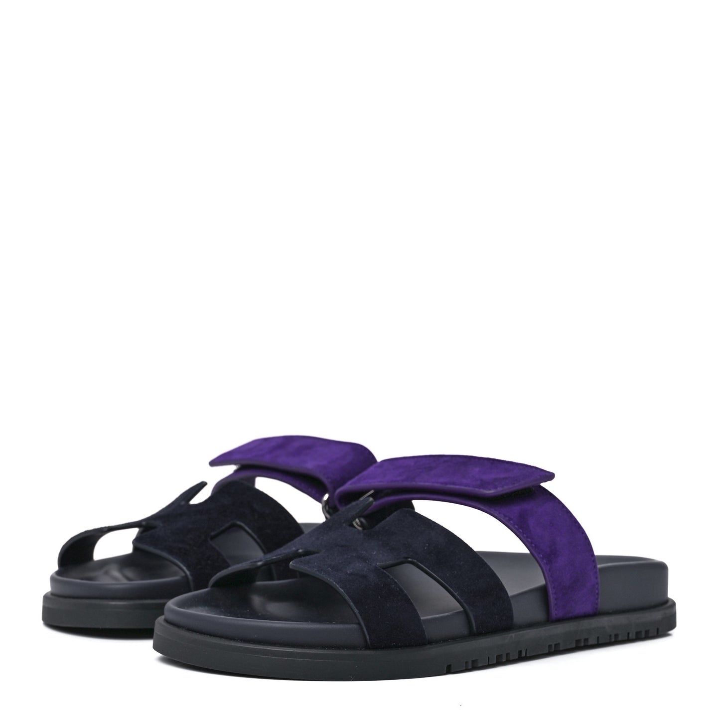 Suede Goatskin Womens Chypre Sandals 36 Marine Violet Majorette