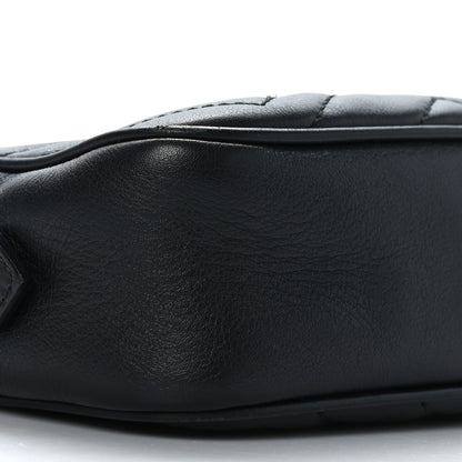 Gucci Calfskin Matelasse Mini GG Marmont Chain Shoulder Bag Black 9 of 10