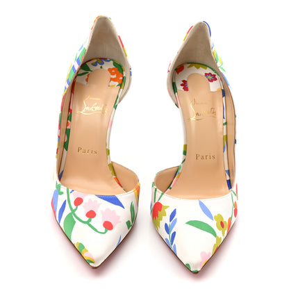 Christian Louboutin Crepe Satin Bloomy Irizia 100 Pumps 40.5 Multicolor 3 of 9