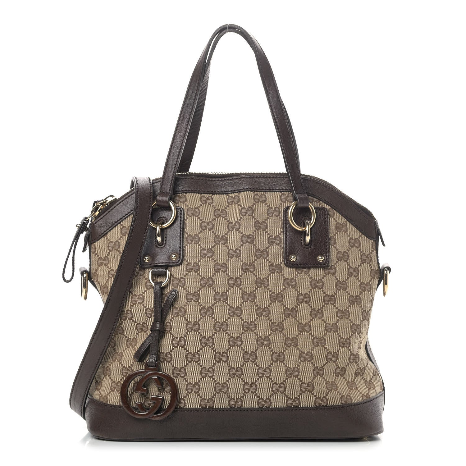 Gucci Monogram Medium Top Handle Bag Brown 1 of 14