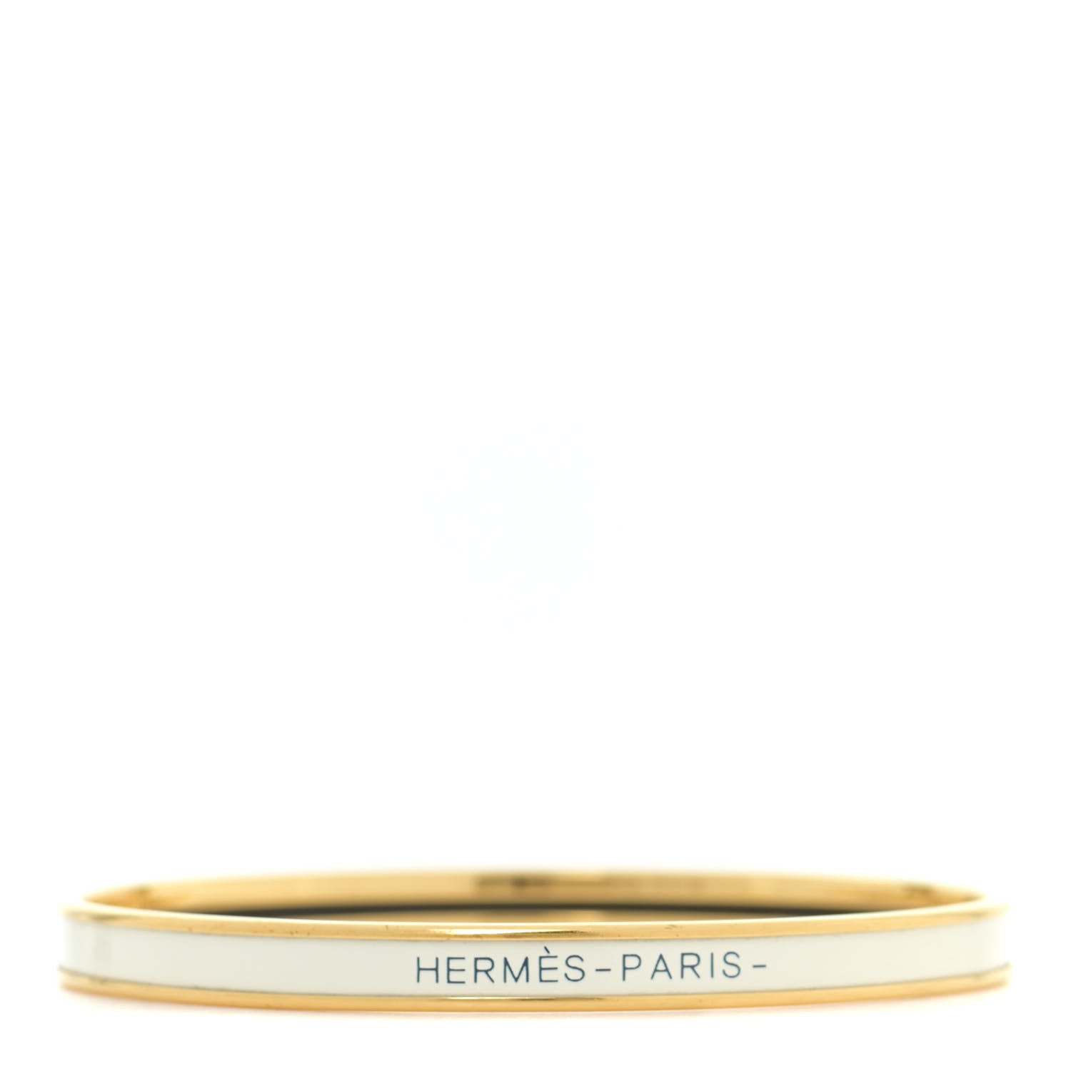 Hermes Enamel Printed Extra Narrow Bracelet 70 White 1 of 5