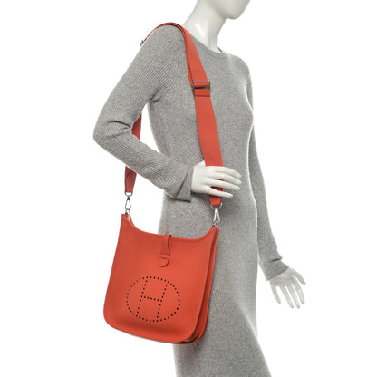 Hermes Taurillon Clemence Evelyne III PM Orange Poppy 2 of 8