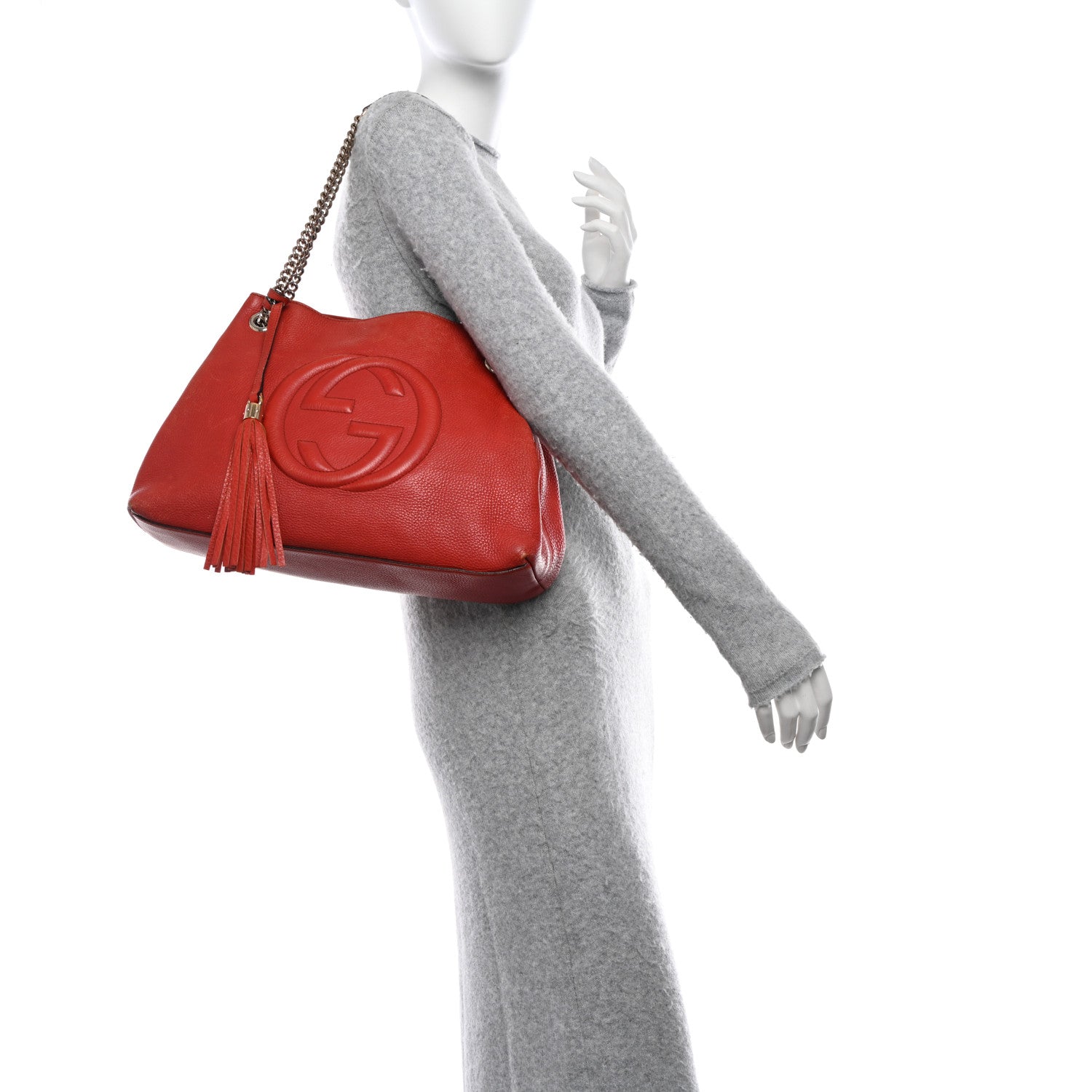 Gucci Pebbled Calfskin Medium Soho Chain Shoulder Bag Sun Orange 2 of 20