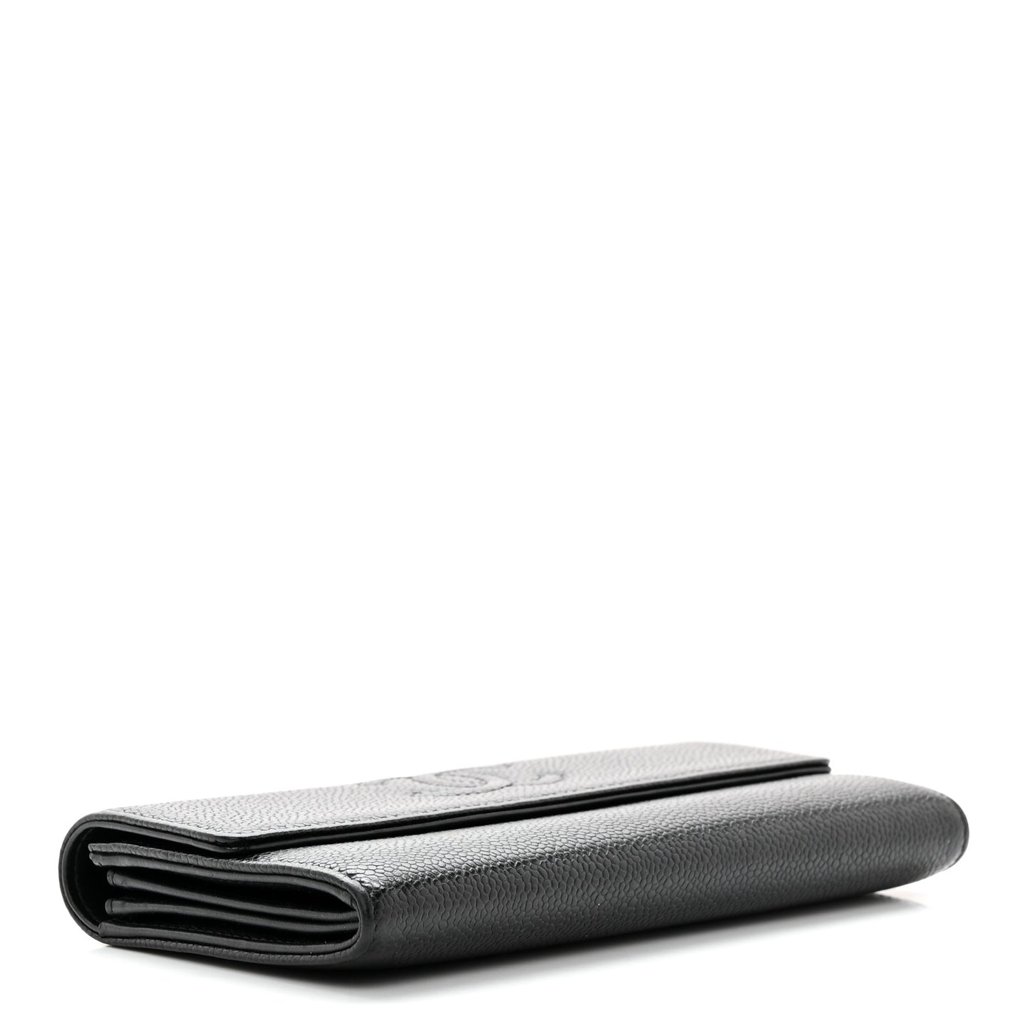Caviar Timeless CC Large Gusset Flap Wallet Black