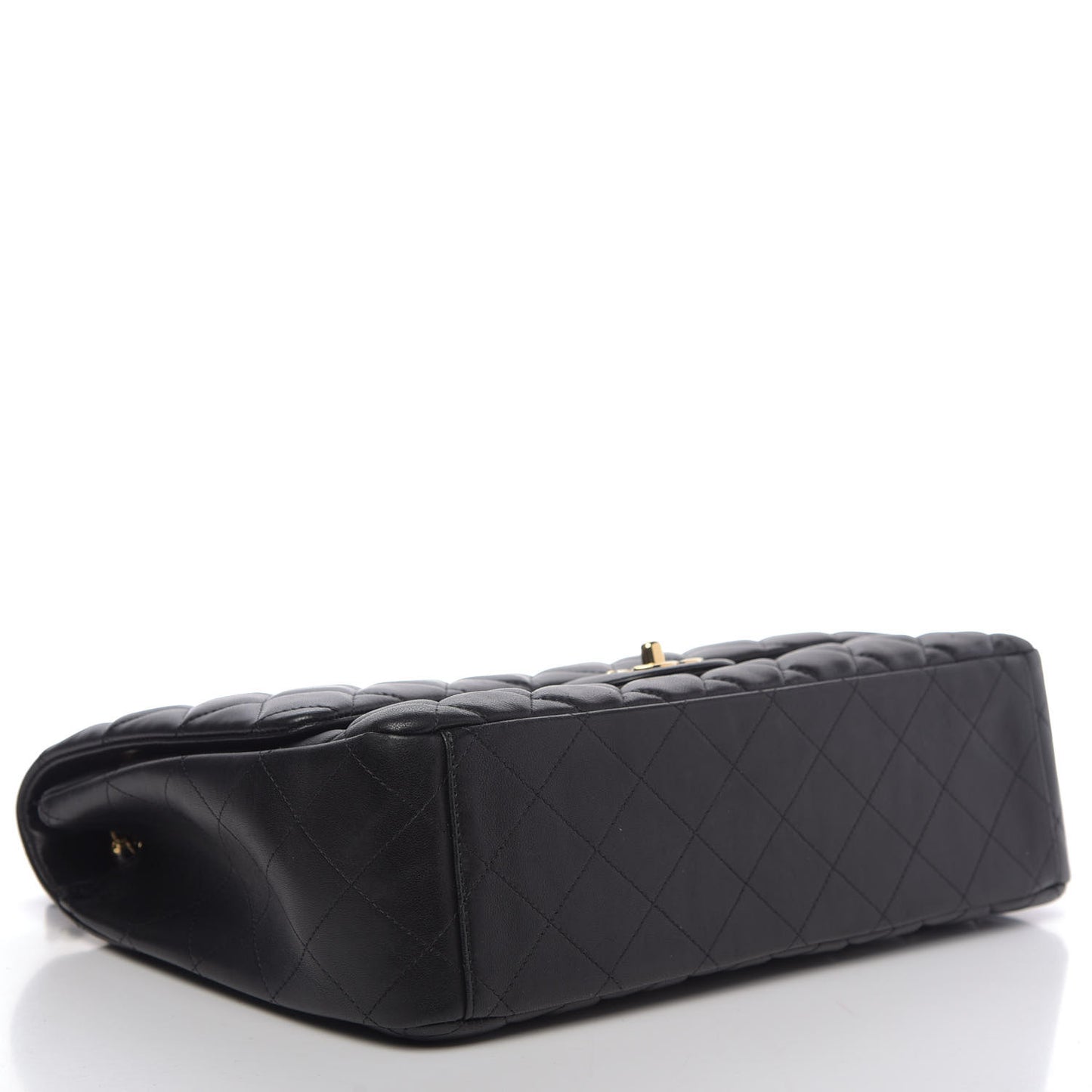 Lambskin Quilted Maxi Single Flap Black