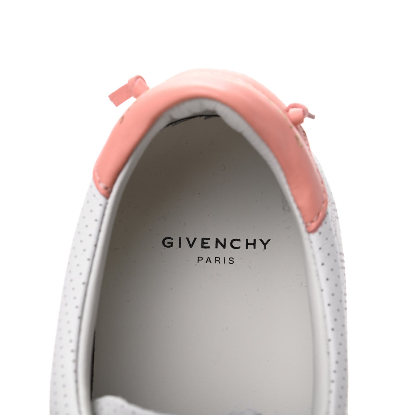 Calfskin Perforated Womens Urban Street Sneakers 36 White Pink