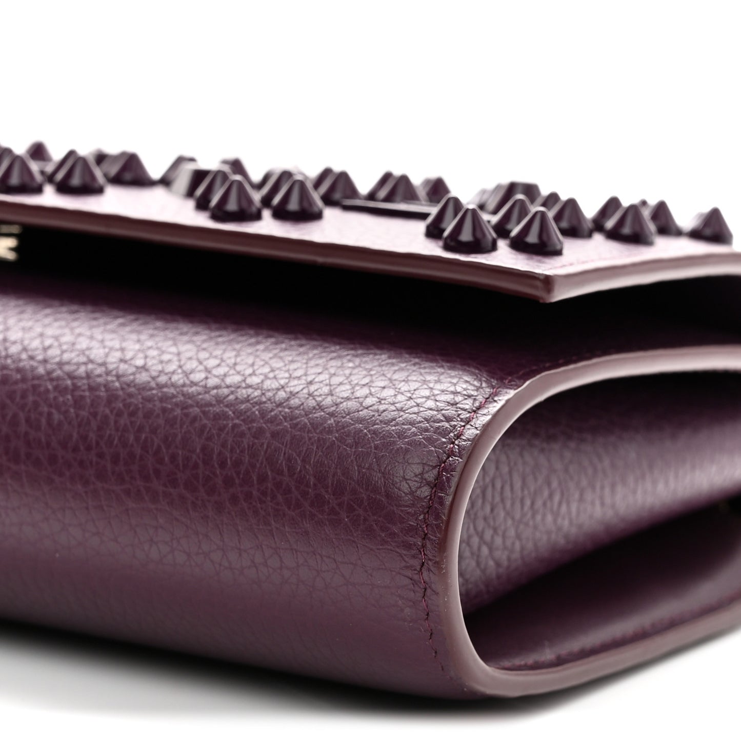 Calfskin Spikes Loubinthesky Paloma Clutch Merlot