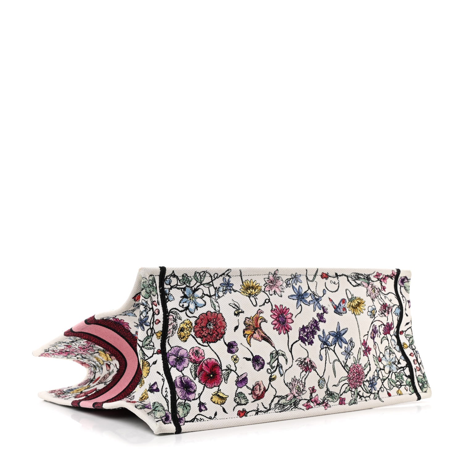 Christian Dior Canvas Embroidered Large Florilegio Book Tote White Multicolor 4 of 11