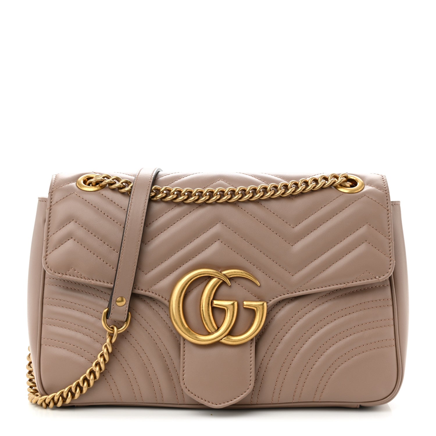 Gucci Calfskin Matelasse Medium GG Marmont Shoulder Bag Porcelain Rose 1 of 10