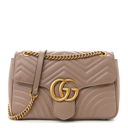 Gucci Calfskin Matelasse Medium GG Marmont Shoulder Bag Porcelain Rose 1 of 10