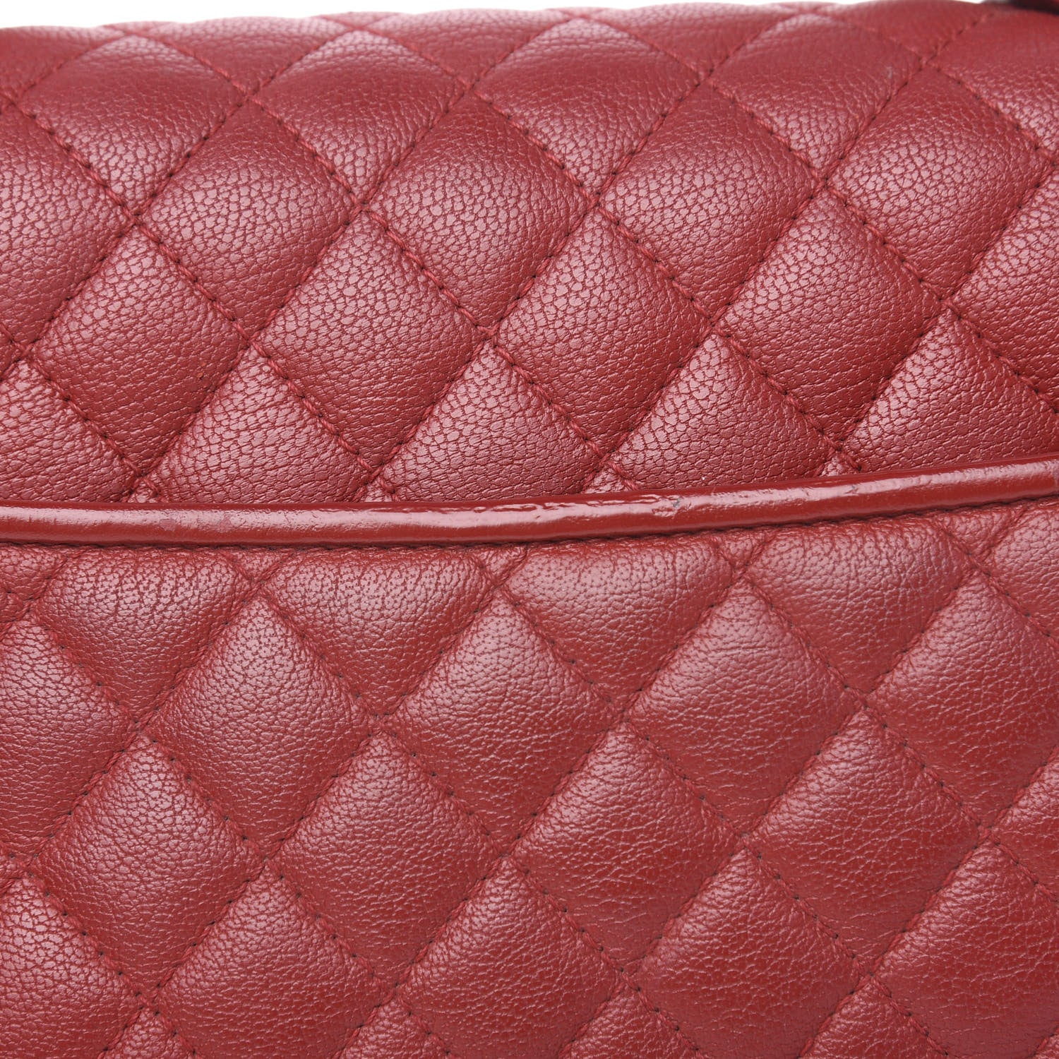 Chanel Goatskin Quilted Small CC University Top Handle Flap Red 9 of 15