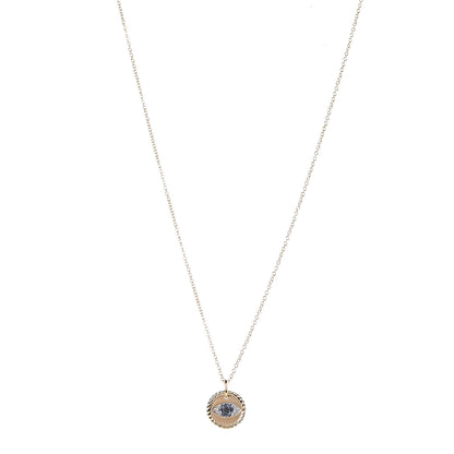 David Yurman 18K Yellow Gold Blue Sapphire Diamond Evil Eye Necklace 1 of 7