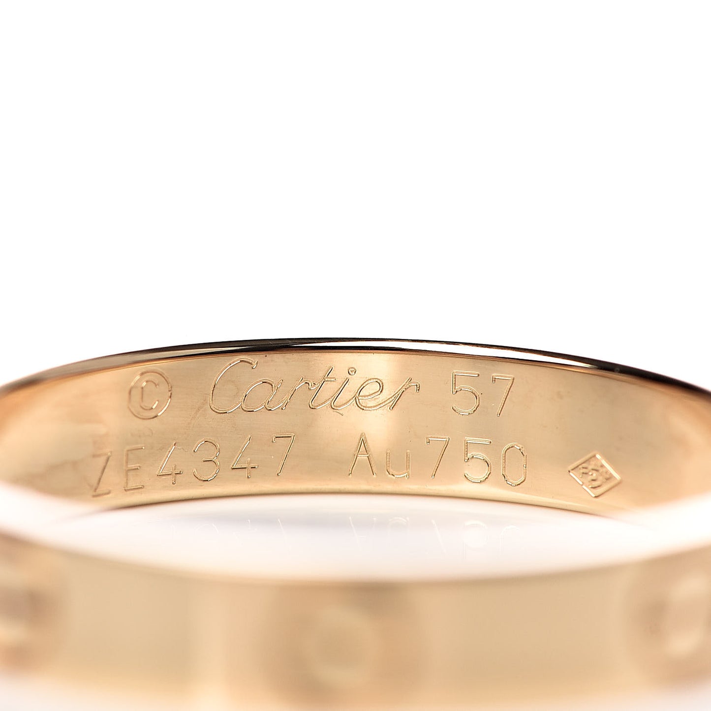 18K Yellow Gold 3.5mm LOVE Wedding Band Ring 57 8
