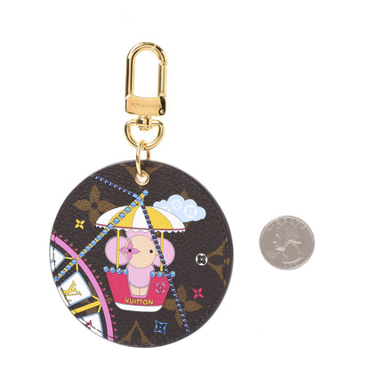 Louis Vuitton Monogram 2020 Christmas Animation Big Wheel Bag Charm Key Ring Rose Ballerine 3 of 4