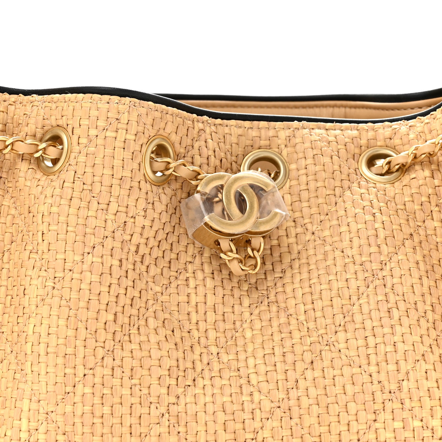 Chanel Braided Raffia Calfskin Quilted Mini Chanel 25 Handbag Beige Black 8 of 10