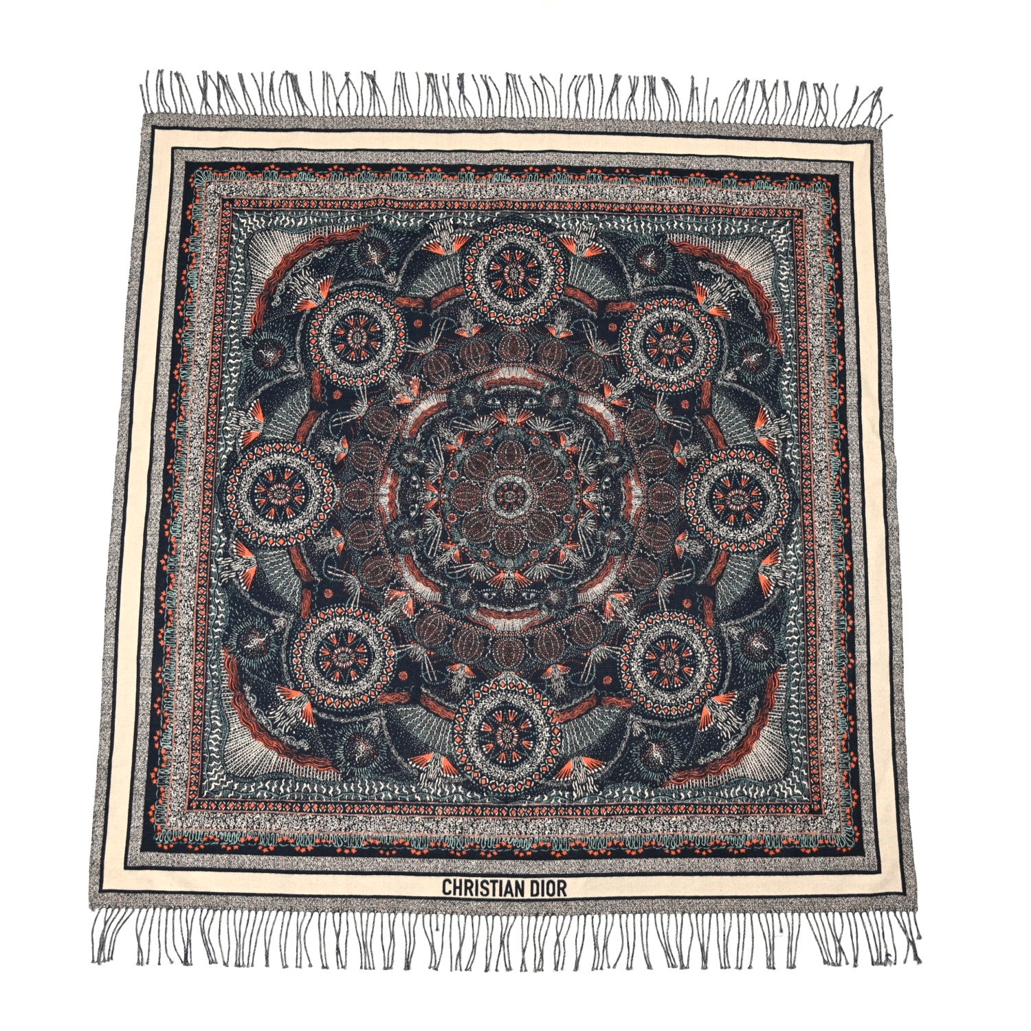 Christian Dior Wool Throw Cream Bleu 2 of 7