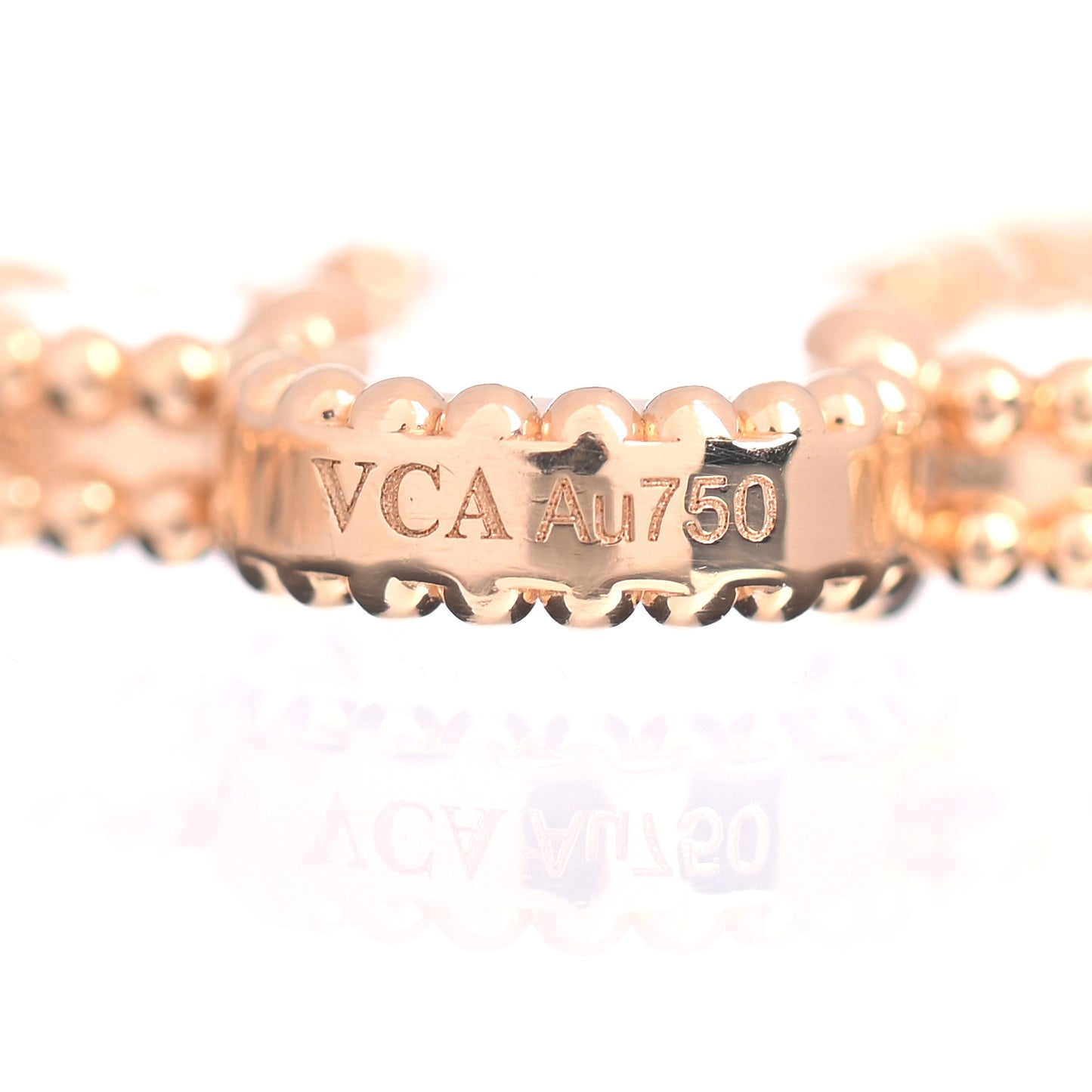 18K Yellow Gold Mother of Pearl 5 Motifs Vintage Alhambra Bracelet
