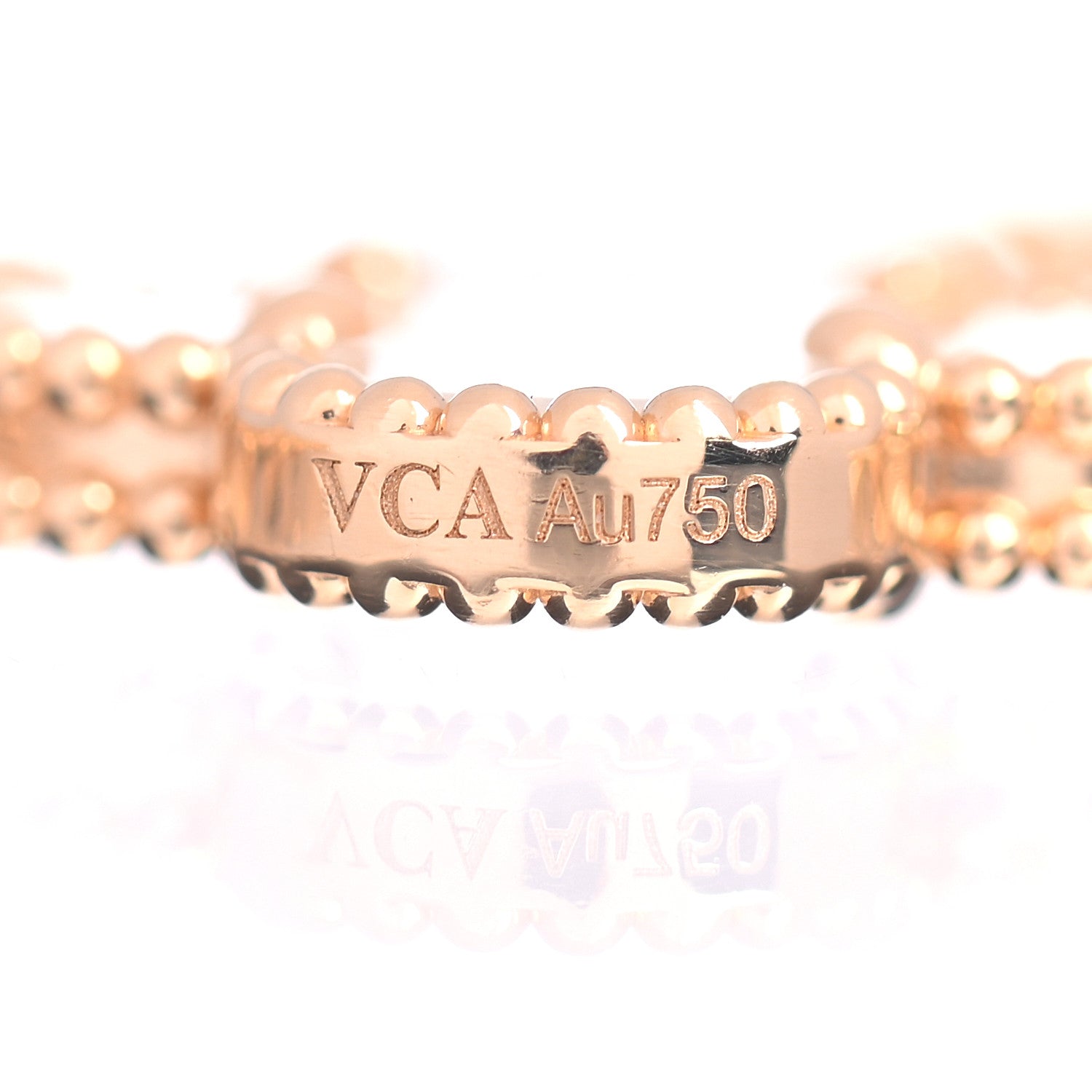 Van Cleef & Arpels 18K Yellow Gold Mother of Pearl 5 Motifs Vintage Alhambra Bracelet 4 of 5
