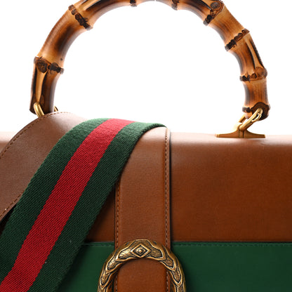 Gucci Moon Calfskin Web Large Dionysus Bamboo Top Handle Bag Cuir Bright Evergreen Hibiscus Red 8 of 10