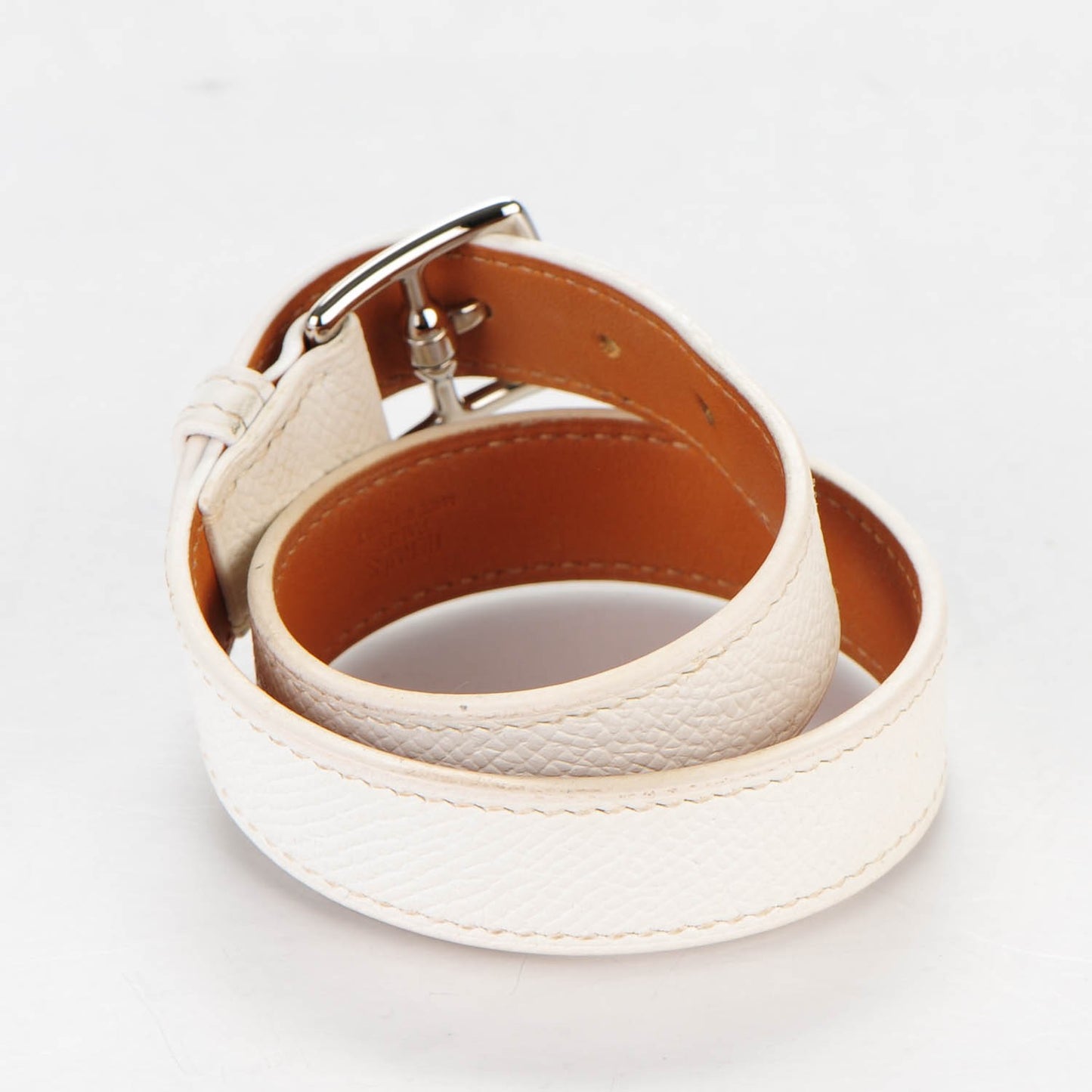 Epsom Etriviere Double Tour Bracelet M White