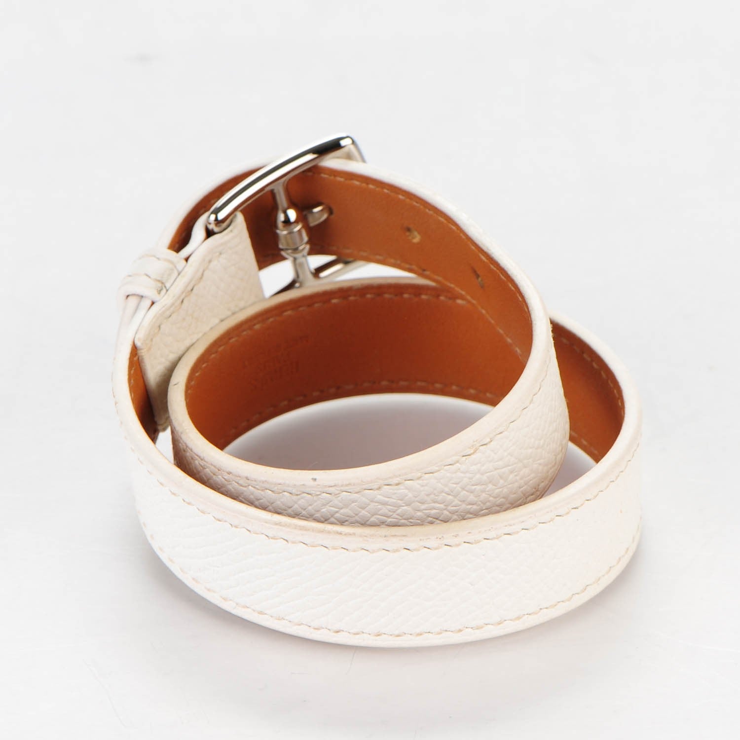 Hermes Epsom Etriviere Double Tour Bracelet M White 3 of 7