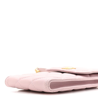Chanel Lambskin Quilted Pearl Phone Holder With Chain Pink 10 of 11